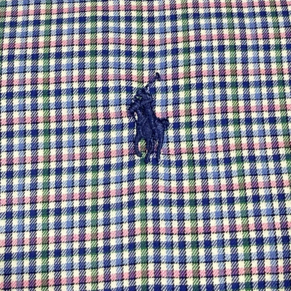 Ralph Lauren Button Down Shirt Mens XXL Blue Green‎ Pink Plaid Classic Fit